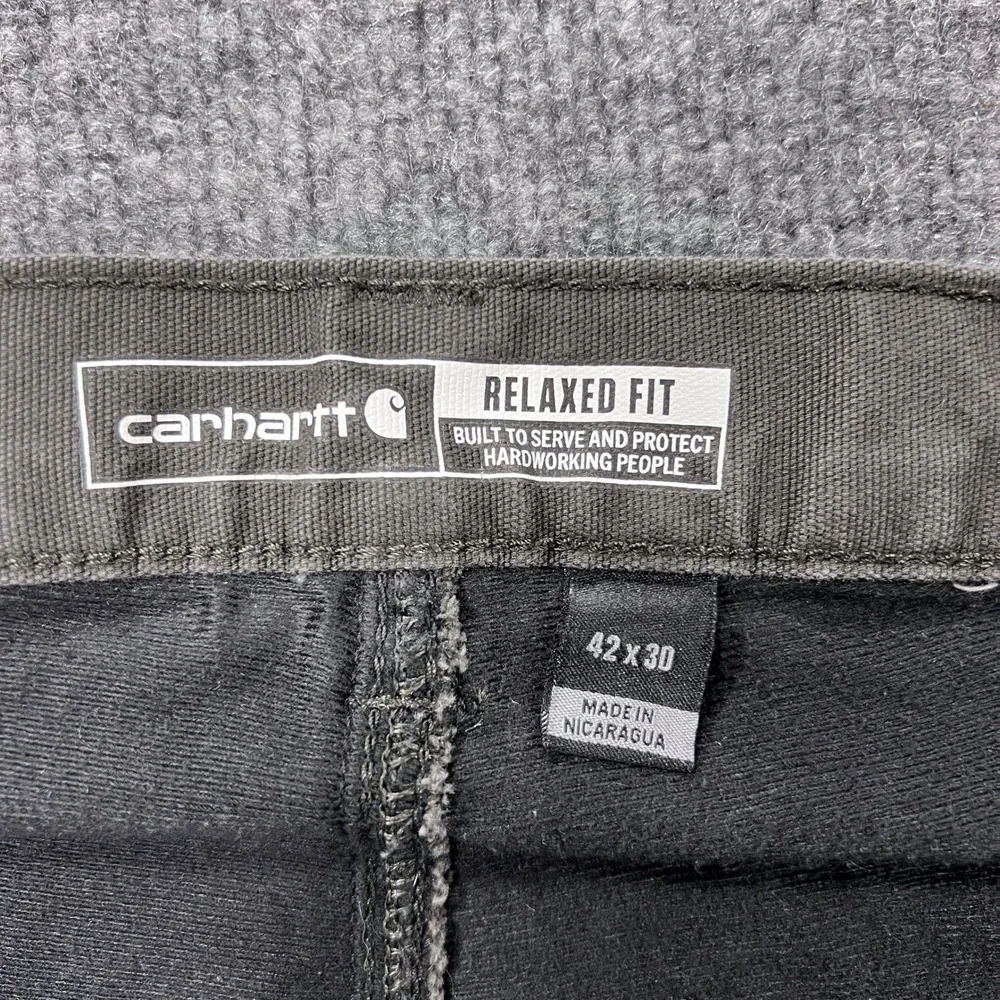 Carhartt Men's‎ 42x30 Relaxed Fit Rugged Flex Knit-Lined Utility Work Pants Grey